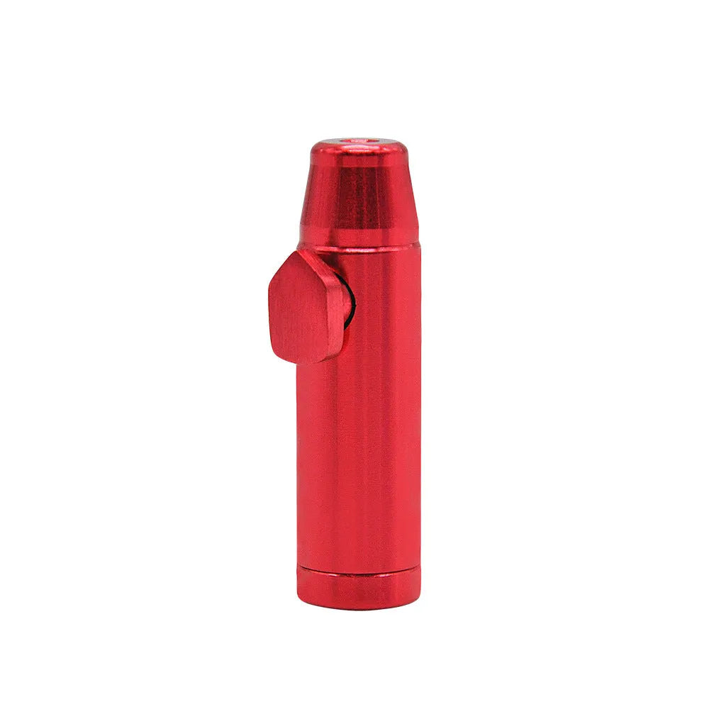 Aluminium alloy bullet-shaped cigarette holder with a flat head, shown in multiple colour options.