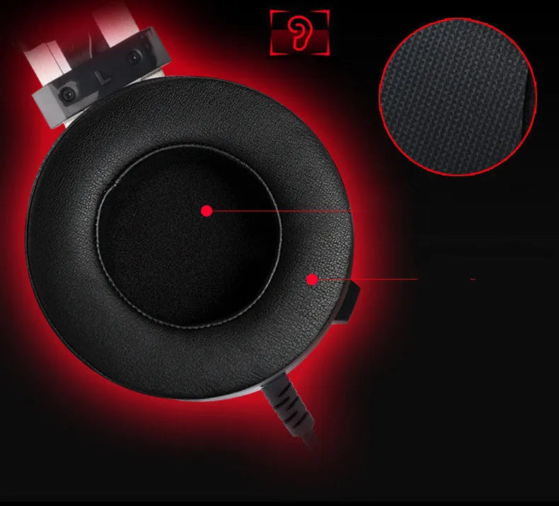 Black wired computer gaming headset with 3.5mm plug and long cable