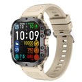 QX11 Smart Bluetooth Watch in black or khaki with zinc alloy case and TFT screen display