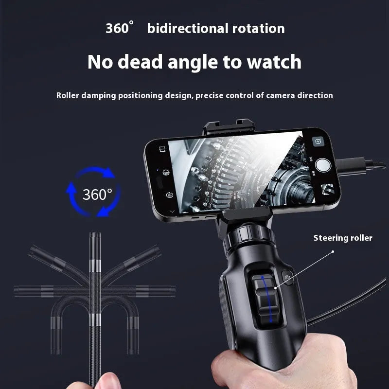 360-degree steering industrial pipeline auto repair endoscope with 8mm camera and cable