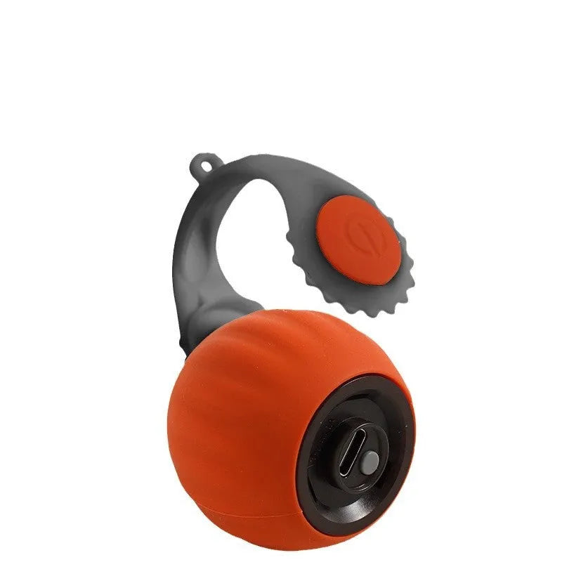 Gravity automatic cat toy with silicone tail and rolling ball in orange and blue colour options