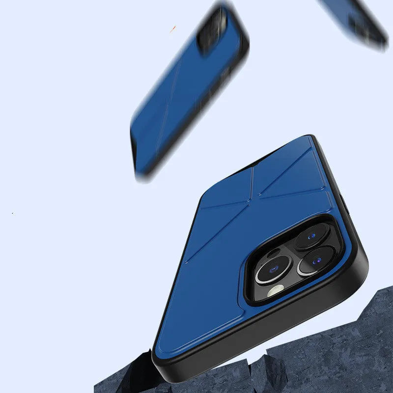 Black and blue TPU back cover phone case for Apple iPhone 13, 13 Pro, and 13 Pro Max models.