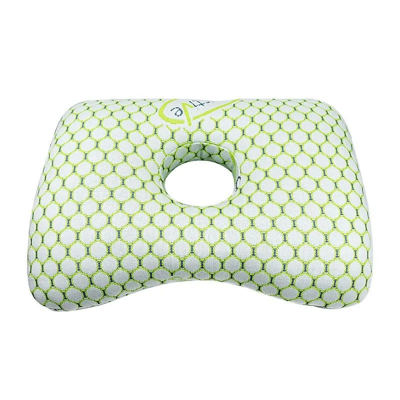 Single hole ear pillow for beauty salon treatments with detachable covers