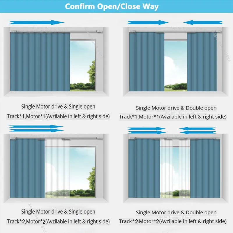 Smart curtain motor kit with aluminium track, remote control, and rechargeable lithium battery