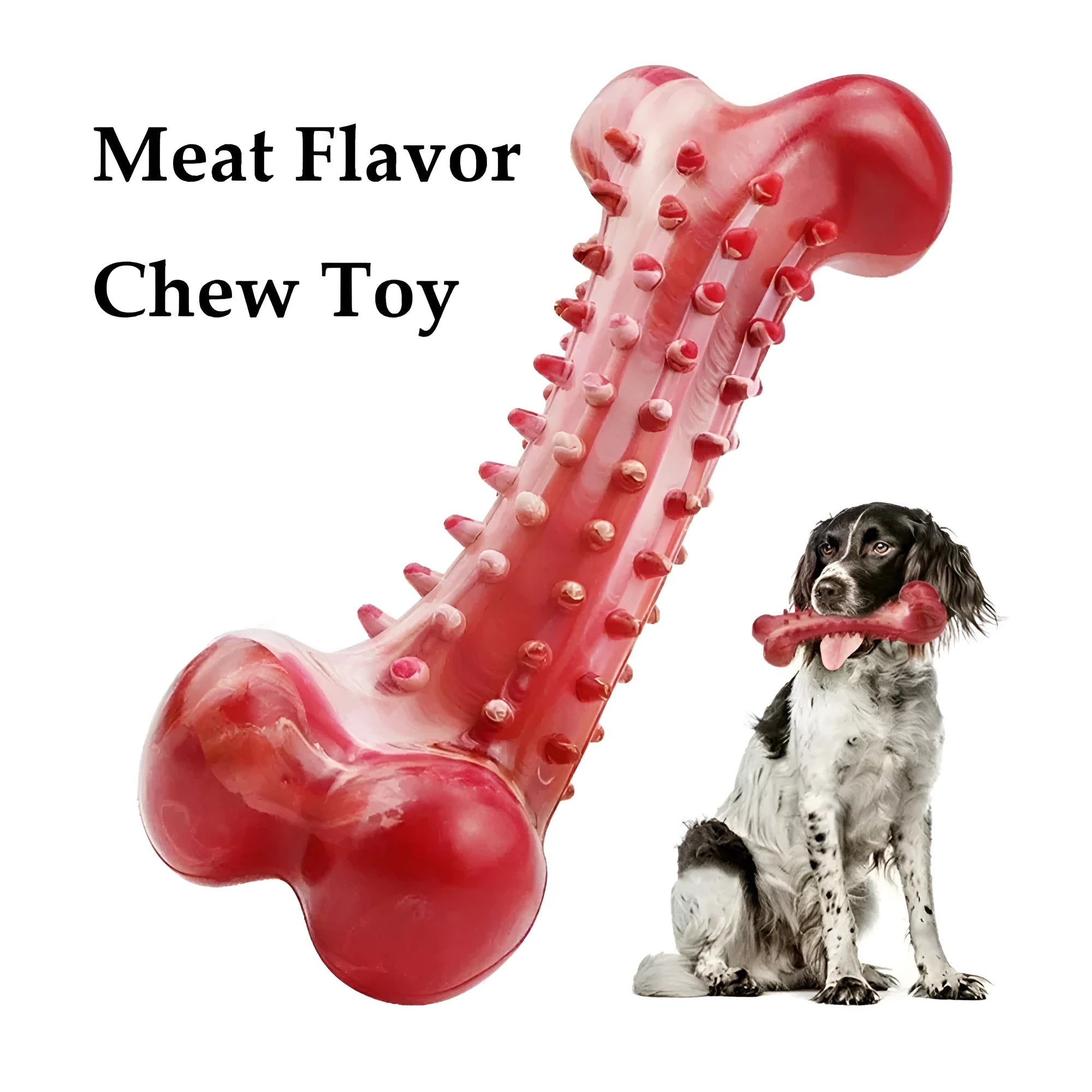 Red natural rubber chew toy for aggressive dogs measuring 12cm long
