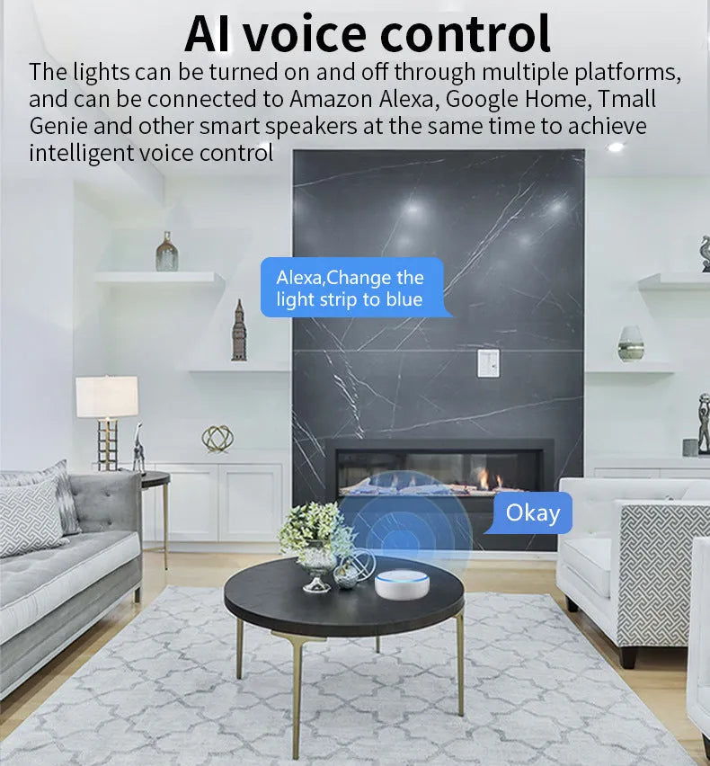 Compact GU10 smart LED spotlight with WiFi connectivity for RGBCCT colour mixing and voice control