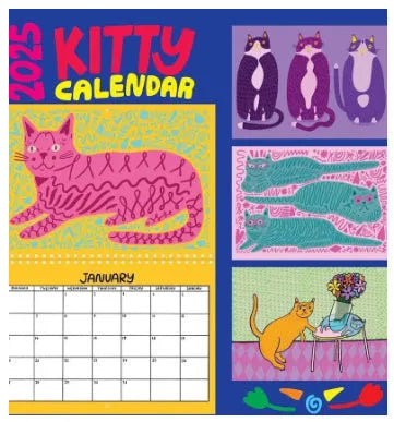 A4 portrait format cat-themed wall calendar for 2024 or 2025 year