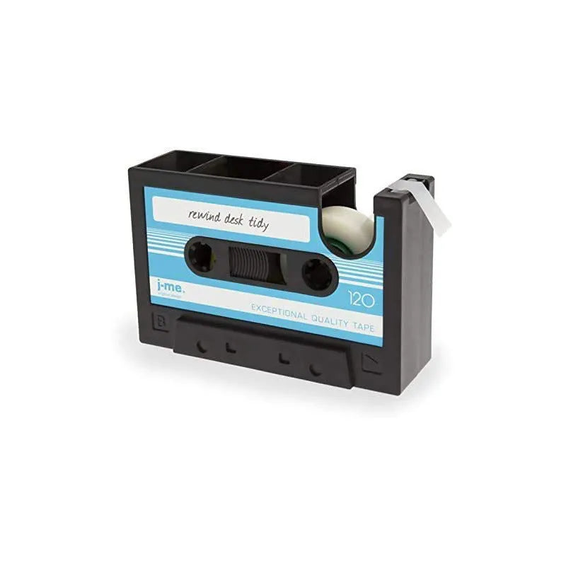 Creative multifunctional pen holder storage box in blue, 1L capacity, plastic, on desk with stationery