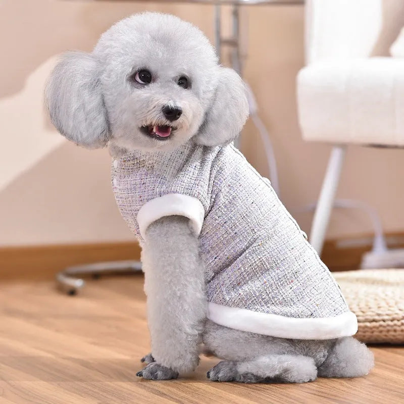 PU material clothes cat sausage jacket for small and medium pets in black or purple colour