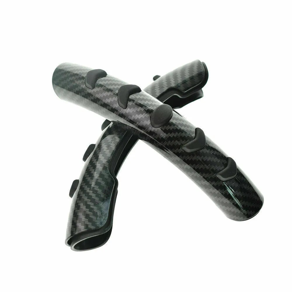 Carbon fibre black anti-skid steering wheel sleeve for 38cm diameter car wheels.