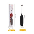 Black and white handheld electric milk frother and blender with modern design
