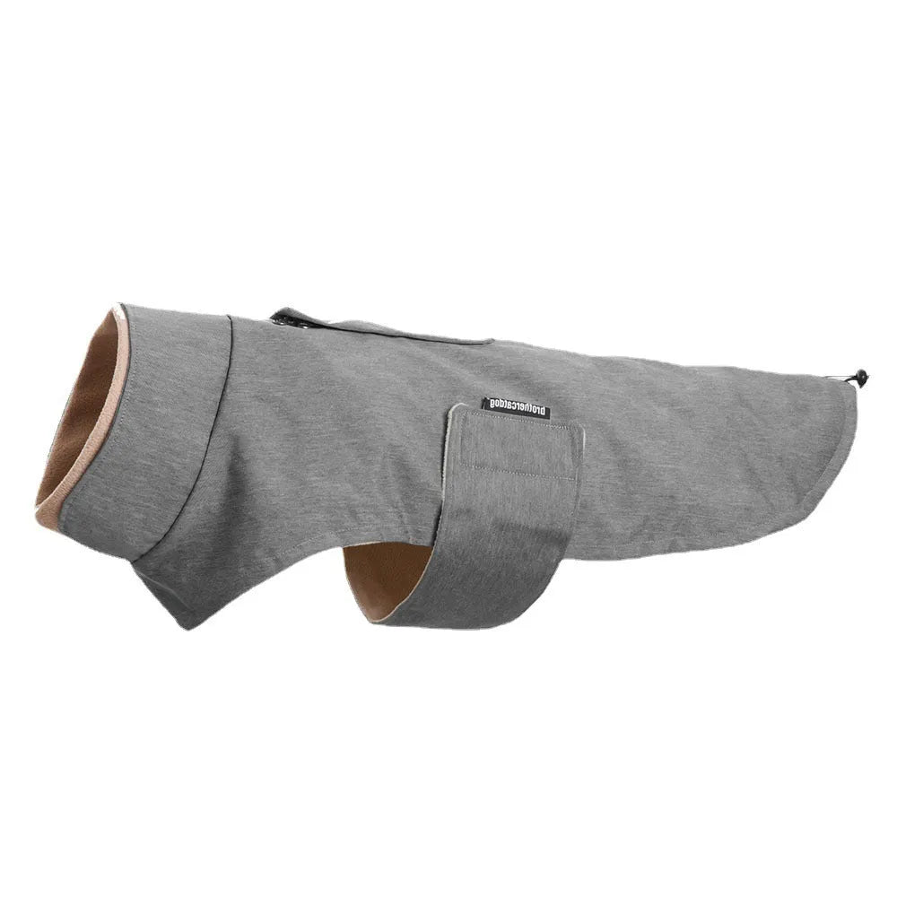 Medium large dog wearing polyester vest in rose red, light blue, or grey colour