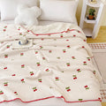 Cloud Velvet multifunctional office nap shawl blanket in Tulip beige with solid colour pattern