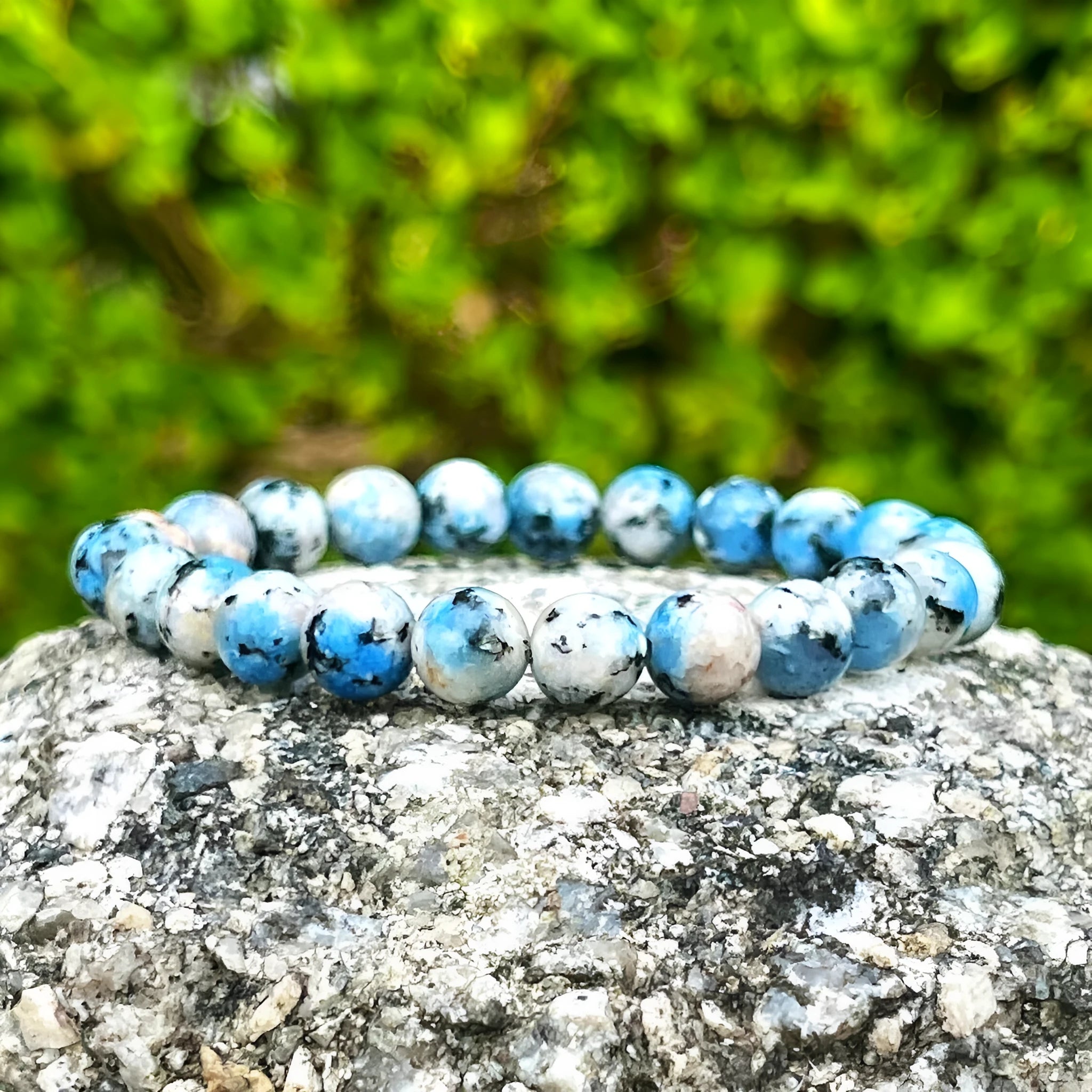 Handmade geometric K2 Azurite natural stone bracelet in new Chinese style