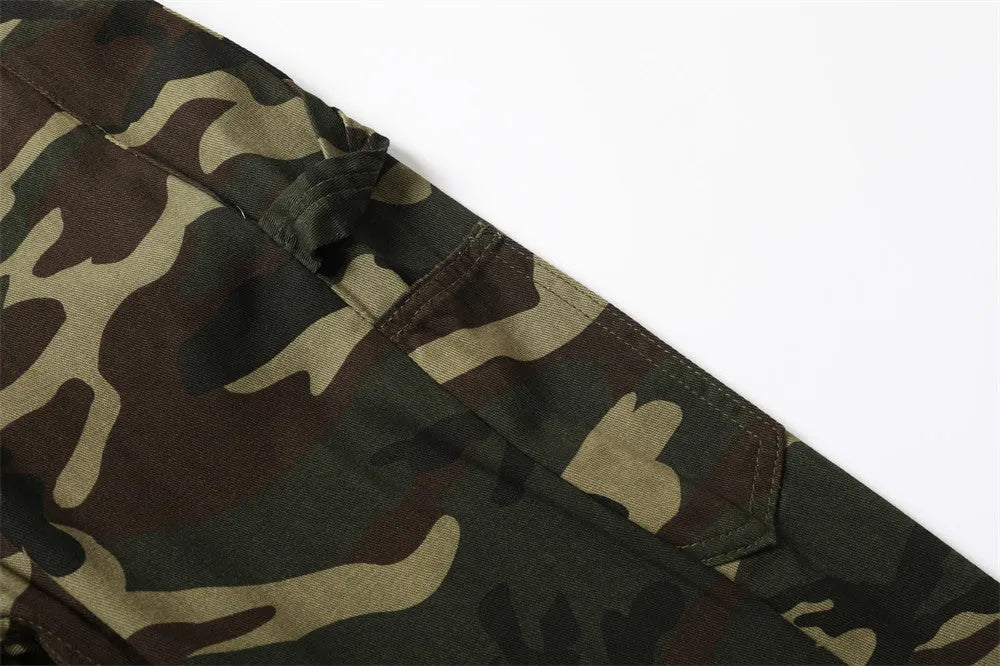 Men's cotton camouflage casual trousers in standard camouflage pattern, available in sizes S to XXXL for leisure wear