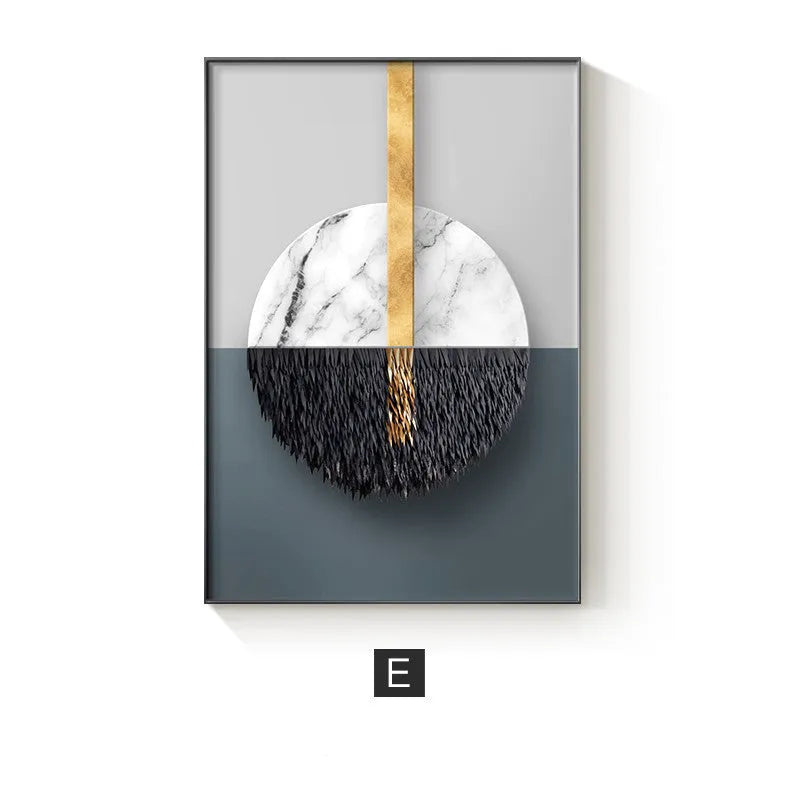 Abstract geometric pattern canvas painting wall art in multiple size options