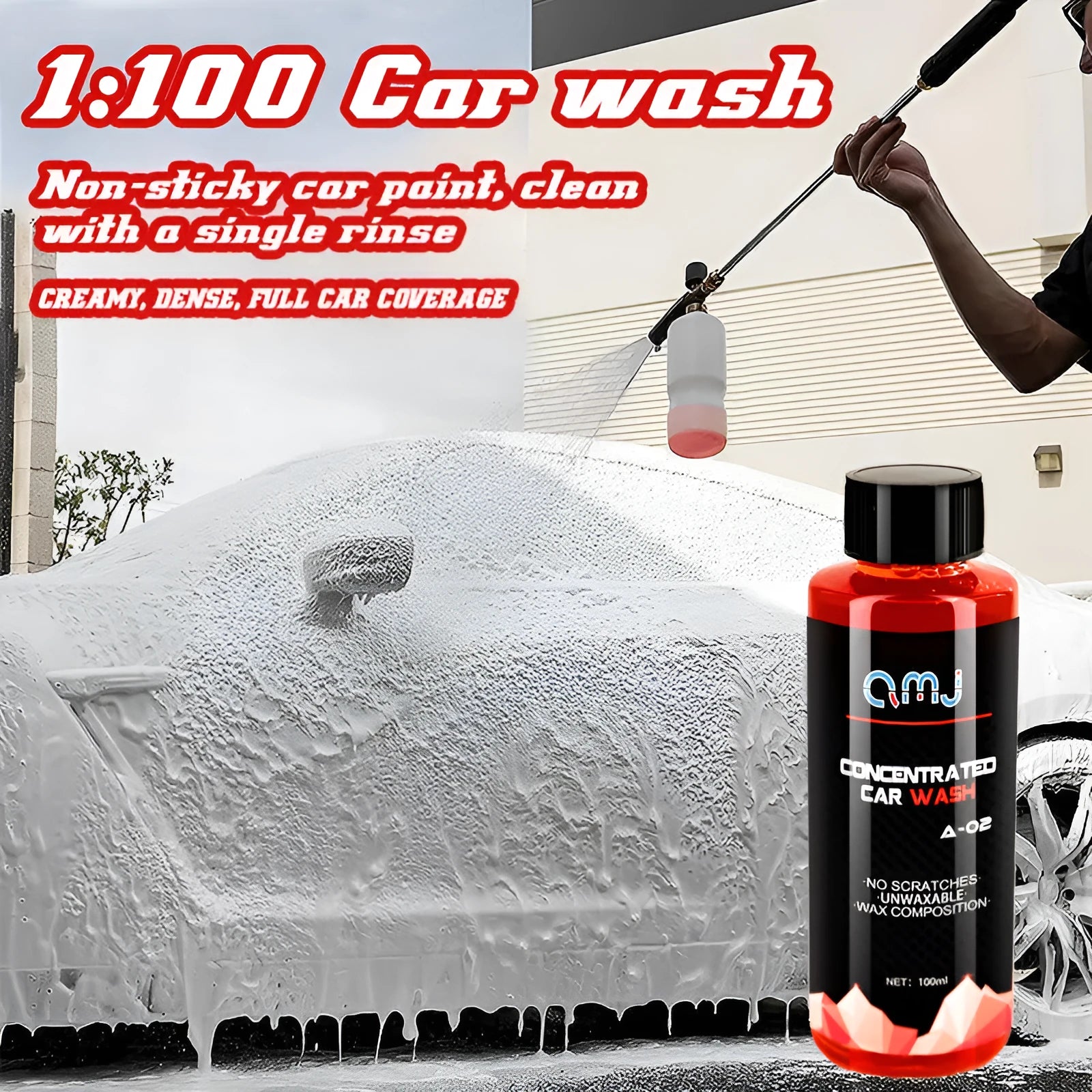 100ml bottle of super concentrated car foam cleaner for decontamination and polishing