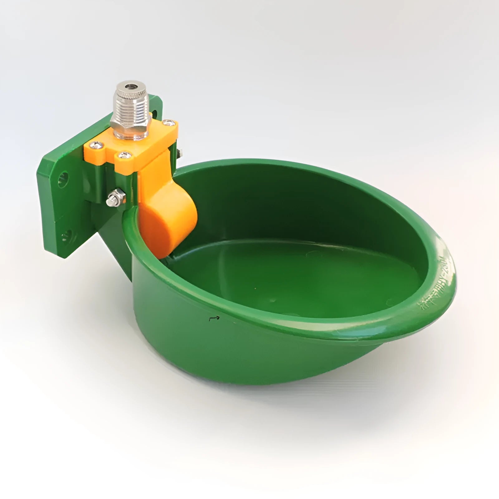 Green plastic automatic drinking bowl for sheep and pigs with water nozzle