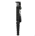 Black carbon fibre six-section DSLR camera monopod extended to maximum 1540mm height