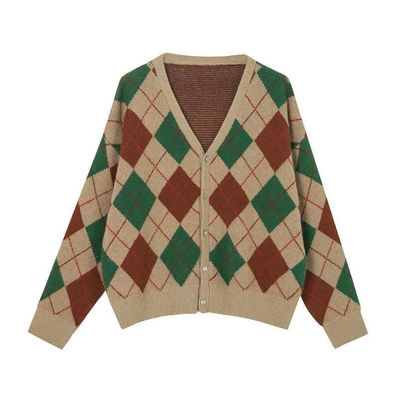 Japanese Korean casual cardigan in macaron colours - pink, green, black, khaki acrylic knit coat