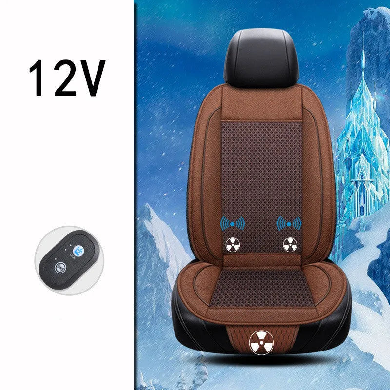 Car ventilation seat cushion in 60x60cm size with power cord, available in black, beige and coffee colours