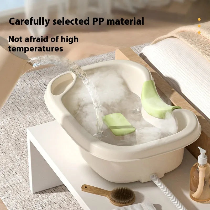 Portable shampoo basin with water pump for bed hair washing in light pink colour