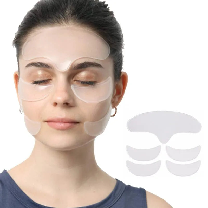 Anti-wrinkle pad invisible transparent silica gel patch in neck sticker shape on skin