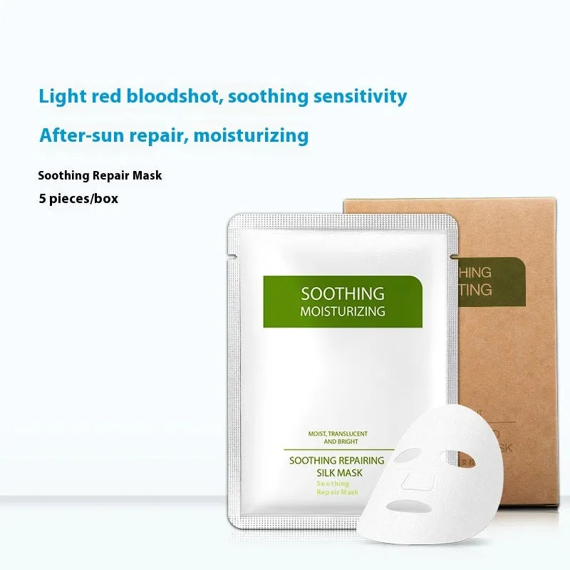 White Soothing Silk Moisturising Facial Mask sheet for sensitive skin in individual 25g packaging
