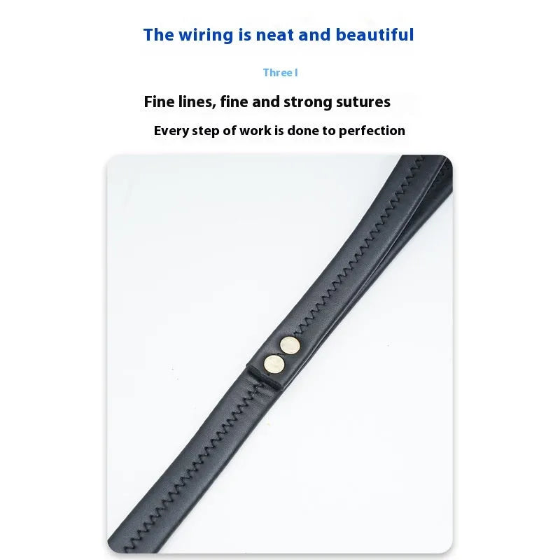 PU leather pet traction belt in black or maroon with chain ring attachment