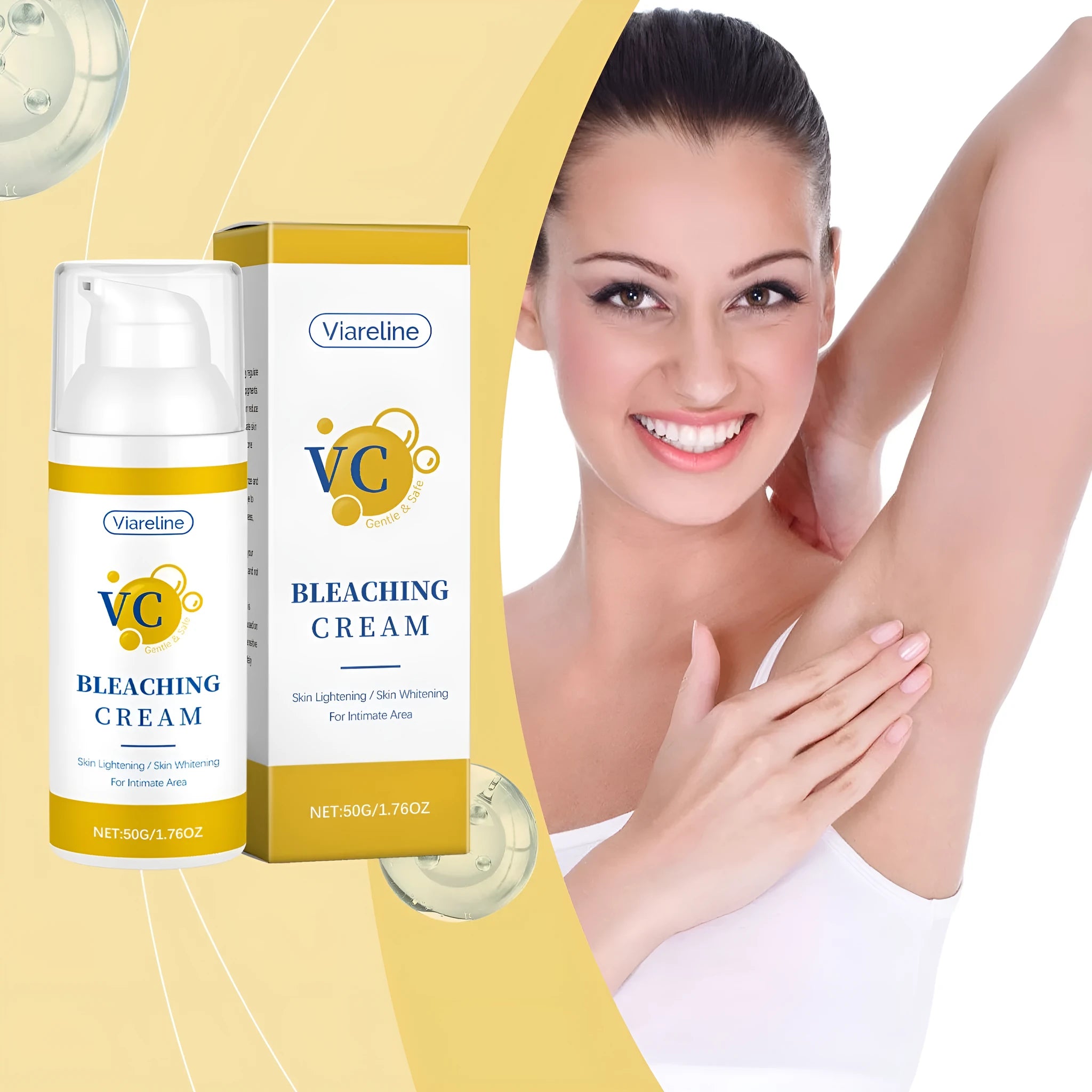 50g jar of vitamin C skin whitening cream for facial pigment lightening treatment