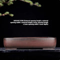 Handmade antique rectangular purple clay flower pot measuring 60 cm long.