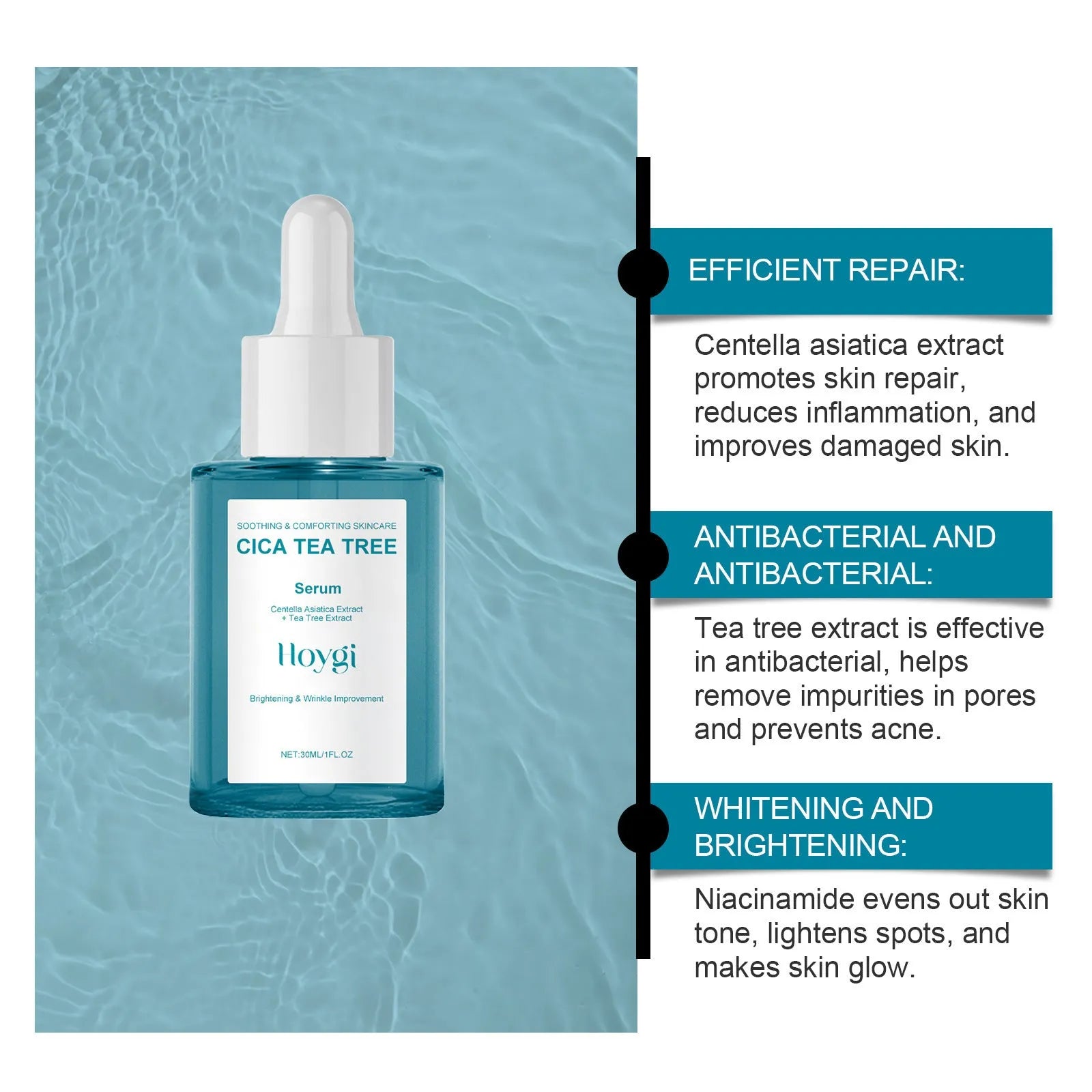 30ml Centella asiatica firming care solution bottle for hydration and skin elasticity