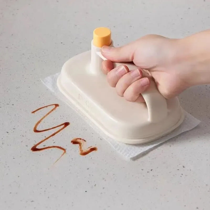 Magic Brush cleaning tool with disposable rag refills for multi-surface household cleaning