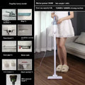 White wired vacuum cleaner with suction and mop integrated, 350W power, 15000PA suction, floor brush and dust tube attachments