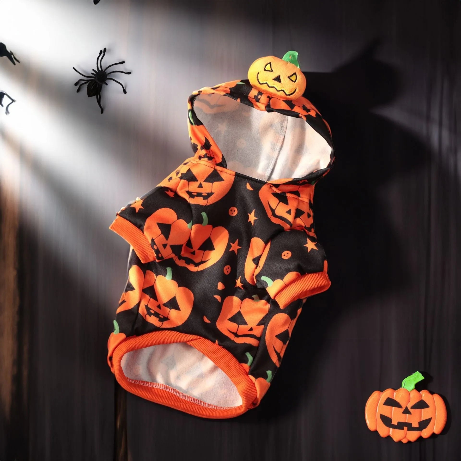Wansheng orange polyester pumpkin sweater for dogs and cats in European American style
