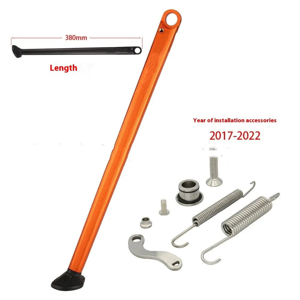 Scrambling motorcycle side stand side support for KTM and HUSQVARNA, 38cm length, black finish
