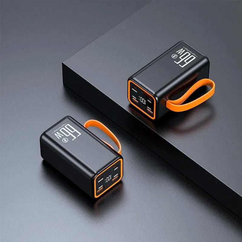 Black and white PD66W fast charge 20000 mAh power bank with creative design