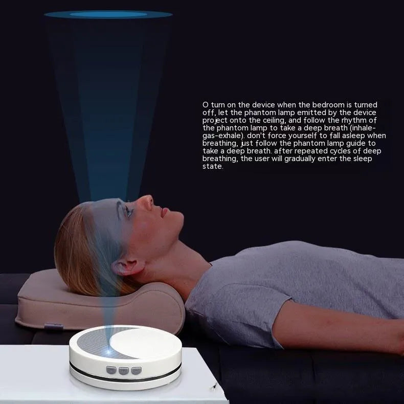 White ABS plastic sleep aid instrument with USB connection for anxiety and insomnia support