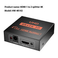 HDMI one-switch two-way frequency divider supporting 4K resolution with multiple interface options