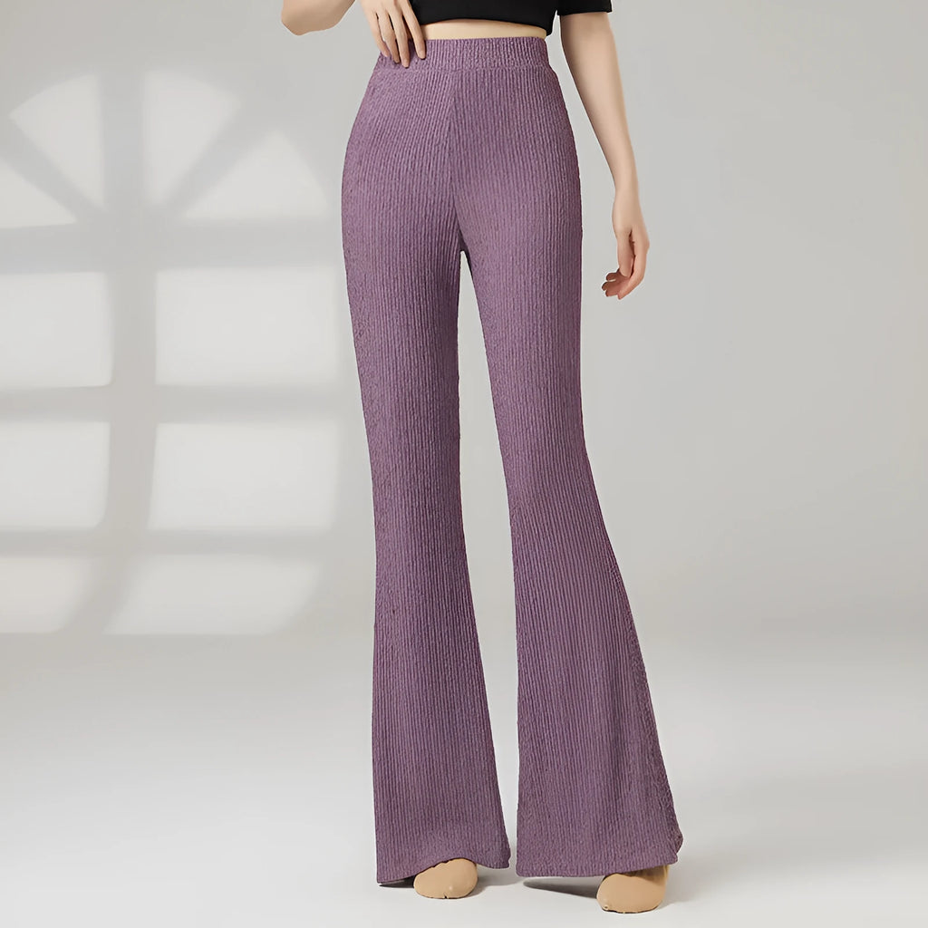 Women's solid-colour polyester dance practice trousers for classical and body training exercises