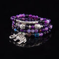 Multi-layer natural agate crystal bracelet with 6mm beads in women's design