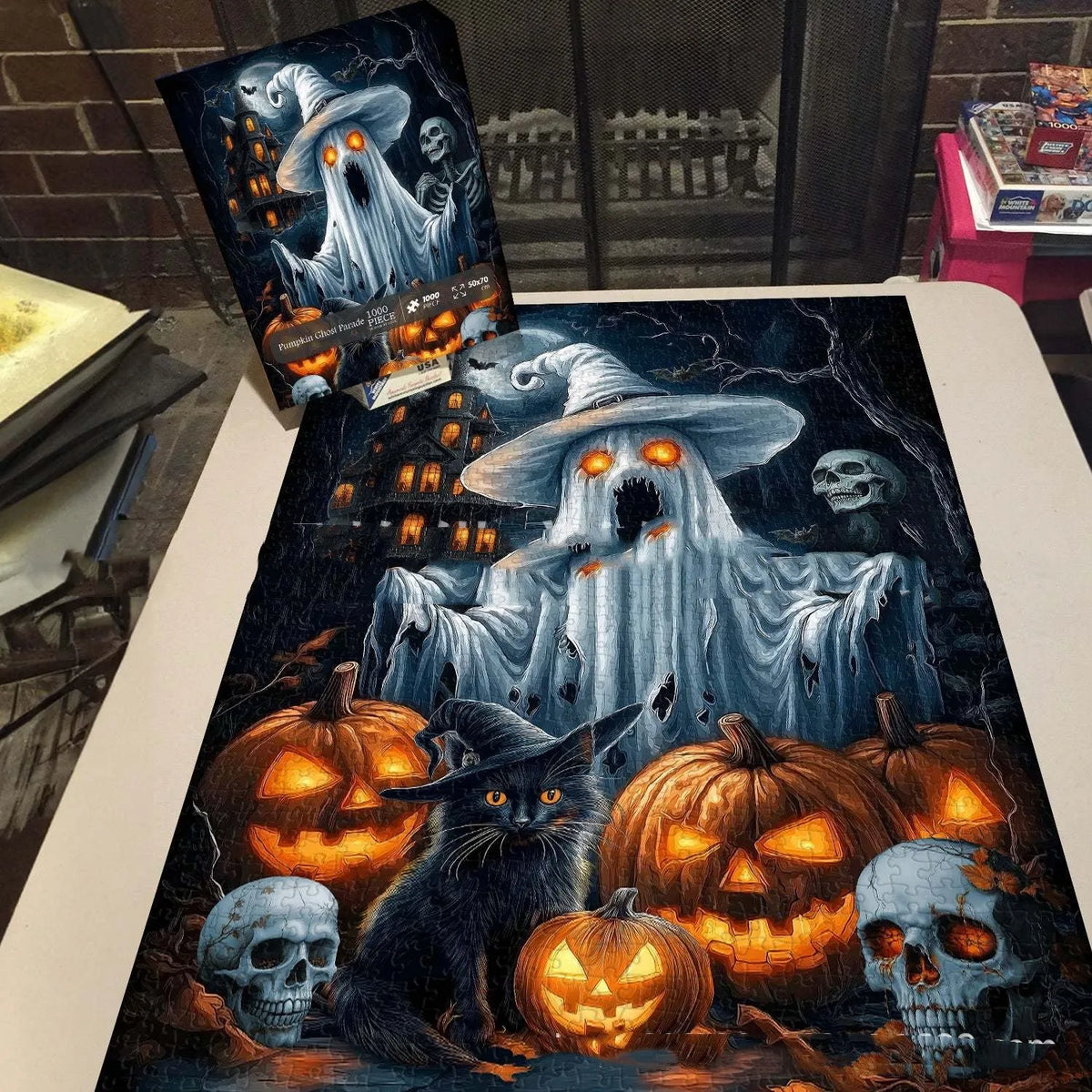 Halloween ghost puzzle plastic decoration for party and home display, size as shown in picture