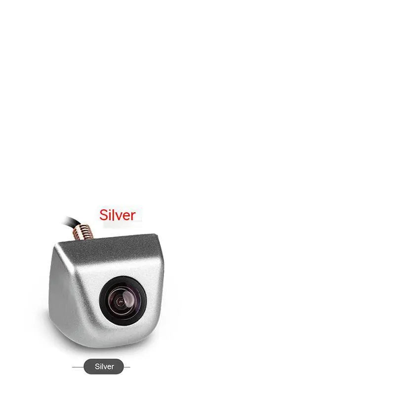 HD waterproof rearview camera with metal shell in black colour showing integrated wiring