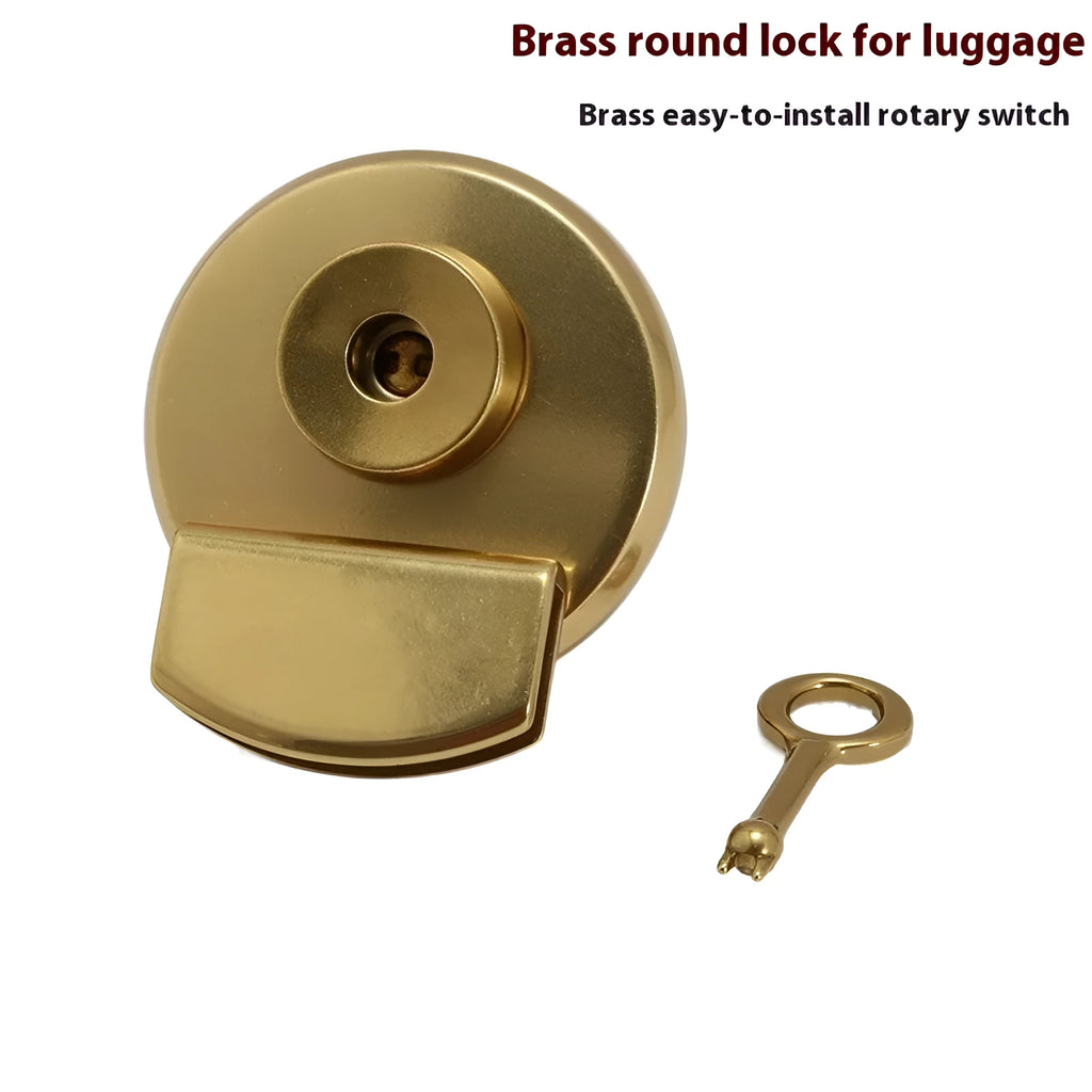 Large round brass twist lock for chests and lockboxes