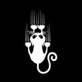Reflective cat paw car sticker in black or white, 15x7.5cm, self-adhesive body decal for cars and motorcycles