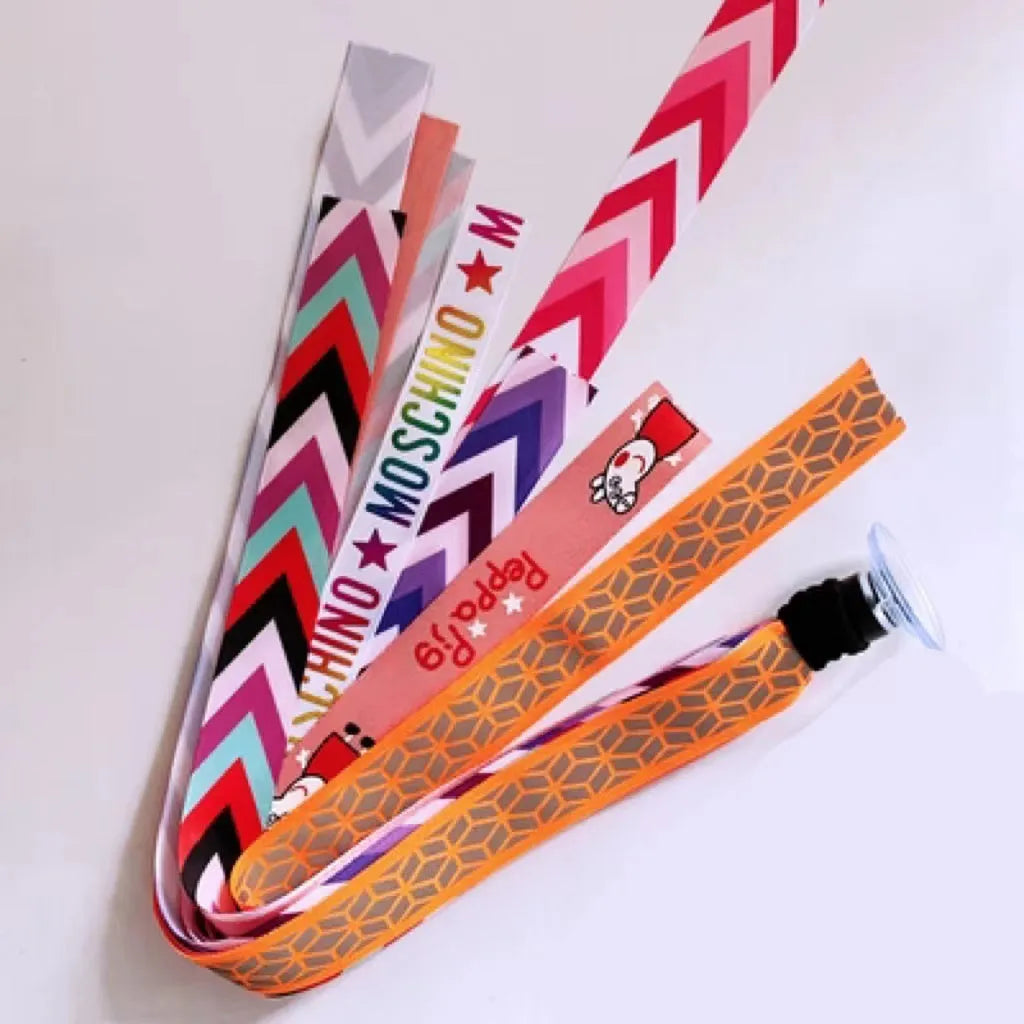 A decorative ribbon streamer for attaching to a child's roller skate or ski helmet, shown in a selection of colours.