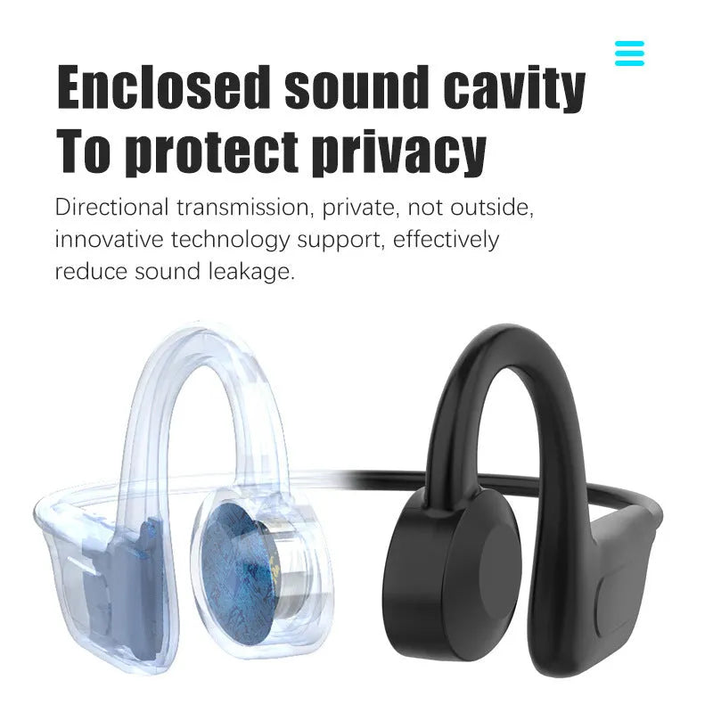 Black VG02 true wireless sports Bluetooth headset with ear-mounted design