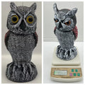 Artificial owl bait ornament with shaking head, made from white PE plastic, showing round ear design.