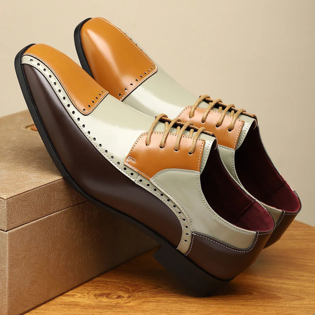 Men's low-top leather shoes in artificial PU with EVA sole and leather stitching