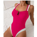 Women's deep V bikini swimsuit in nylon fabric for swimming activities